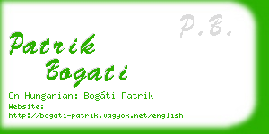 patrik bogati business card
